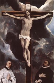 El Greco : Christ on the Cross Adored by Donors